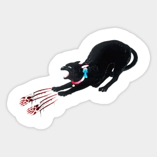 Black Cat Hissing Sticker